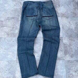 Sean John Mens Straight Leg Jeans Blue Medium Wash Button Fly Size 34x32 DNM